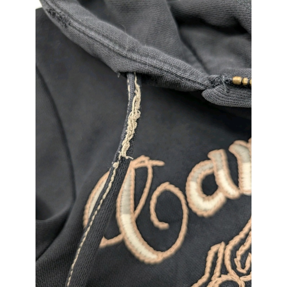 Y2K Limited Miss Me Le lotus Bleu Embroidered Distressed Skull Full Zip Hoodie M - Picture 10 of 14